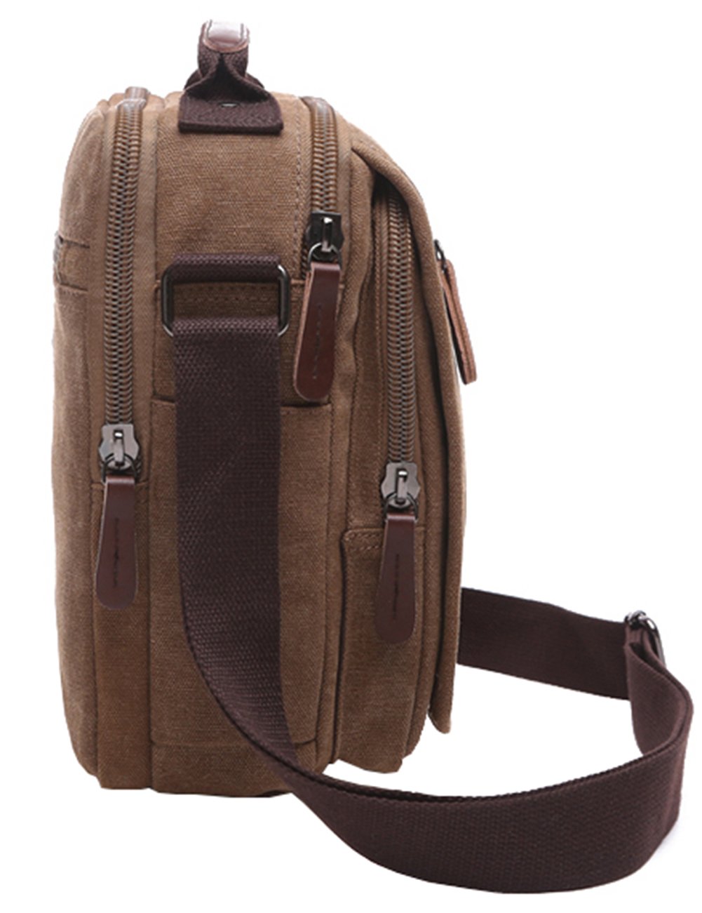 mygreen Men's Multifunctional Canvas Shoulder Bag Handbag Multi-Pockets Business Messenger Bags Outdoor Sports Over Shoulder Crossbody Side Bag