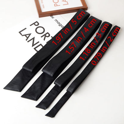 Inzegao Soft Leather Tie Sash for Women Jacket Waist Band Belt Leather Trench Coat Belt Replacement