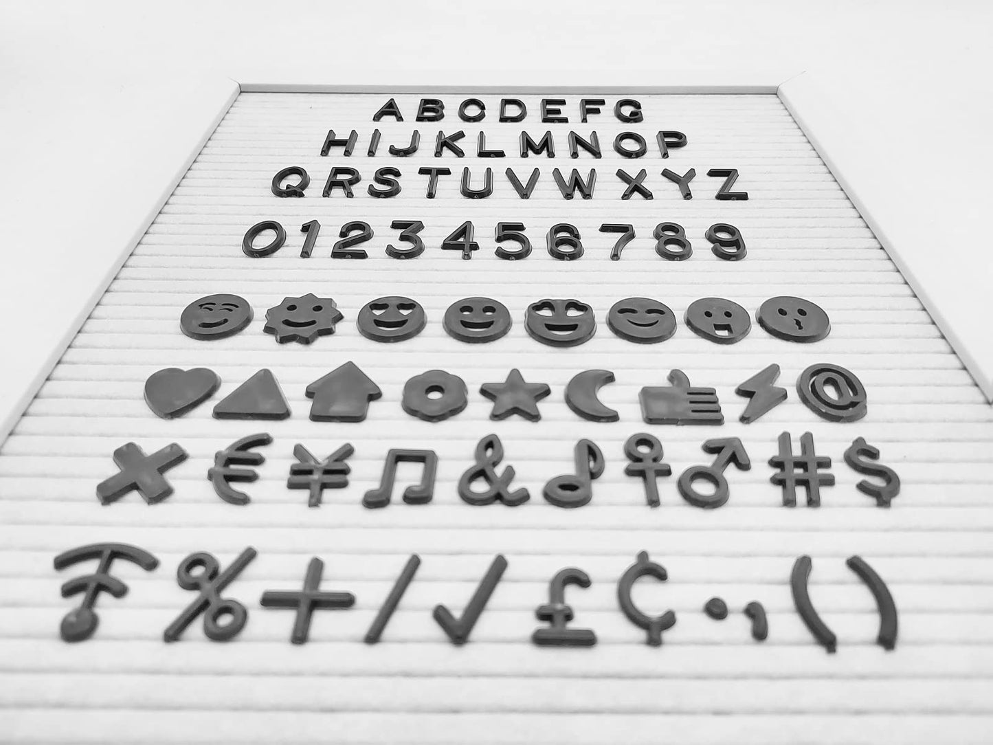 G GAMIT Felt Letter Board Letters Set, Pre-Cut 340pcs 7/8 inch(0.875") Black Letters Only(No Board Included)