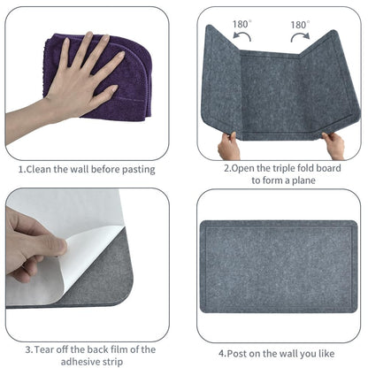 Vuzvuv Dark Grey 28"x16" Large Cork Board with 50 Push Pins & Sticky Notes, Self-Adhesive Bulletin Board for Wall, Felt Pin Vision Board for Paste Notes,Schedules Offices Home
