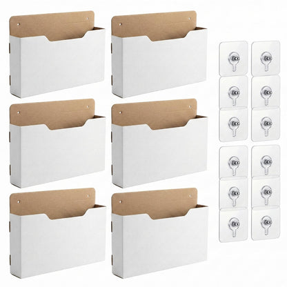 AXYCXIN 6 Pack Wall Mount File Holder, Mail File Organizer, Mail Paper Orgnization Hanging File Holder for Office, School, Storage Organization