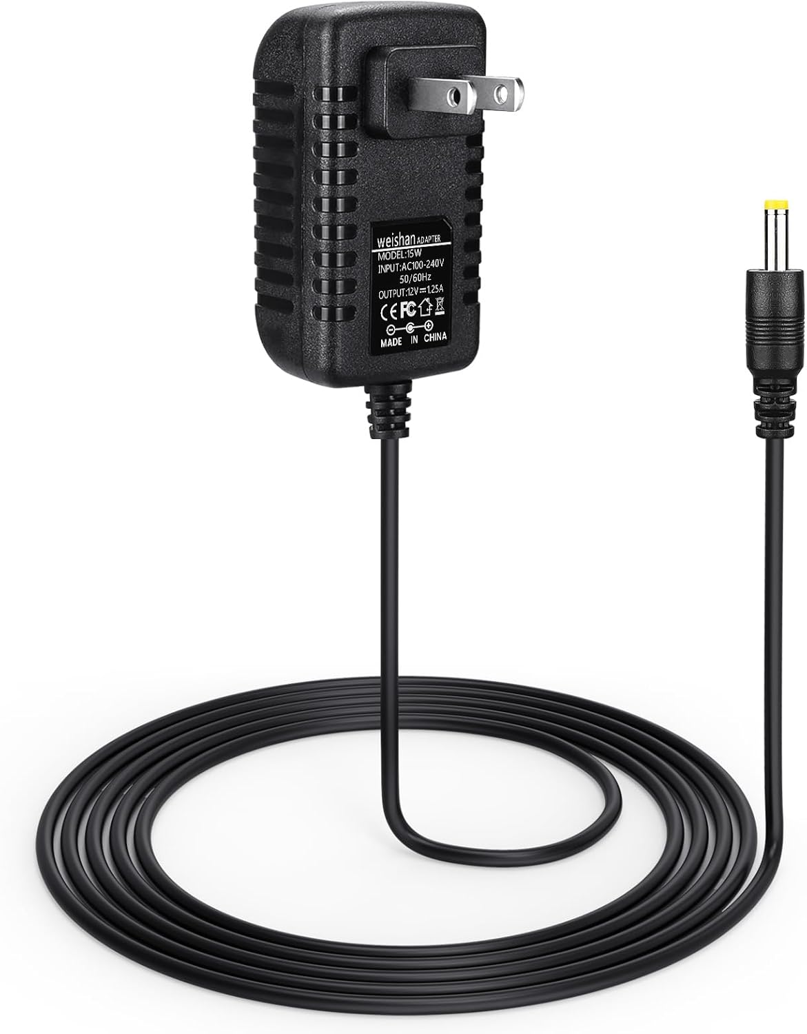 15W Power Adapter Replacement for Echo Pop, Dot 5th Gen, Dot 4th Gen, Dot 3rd Gen, Kids Edition, TV Cube Smart Speakers - Black Charger Cord Plug Long Cable, 5ft