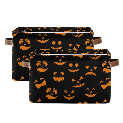 WELLDAY Halloween Basket Cute Halloween Baskets with Handles Collapsible Organizer Box Shelf Storage Baskets for Holiday Home Decor 1PC