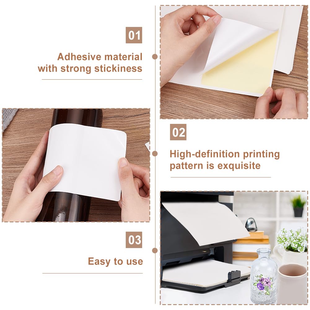 PH PandaHall 20 Sheet/80pcs Adhesive Wine Bottle Labels Custom Wine Label Stickers 3.9×4.9" White Blank Label Stickers Bottle Label Covers for Wine Wedding Engagement Anniversary Cocktail Party