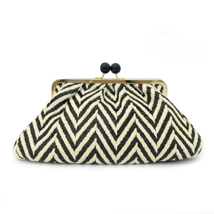 Straw Clutch Purse for Women, Classic Beach Clutch,Woven Summer Bag, Dumpling Wicker Handbag for Summer Daily Vacation Use