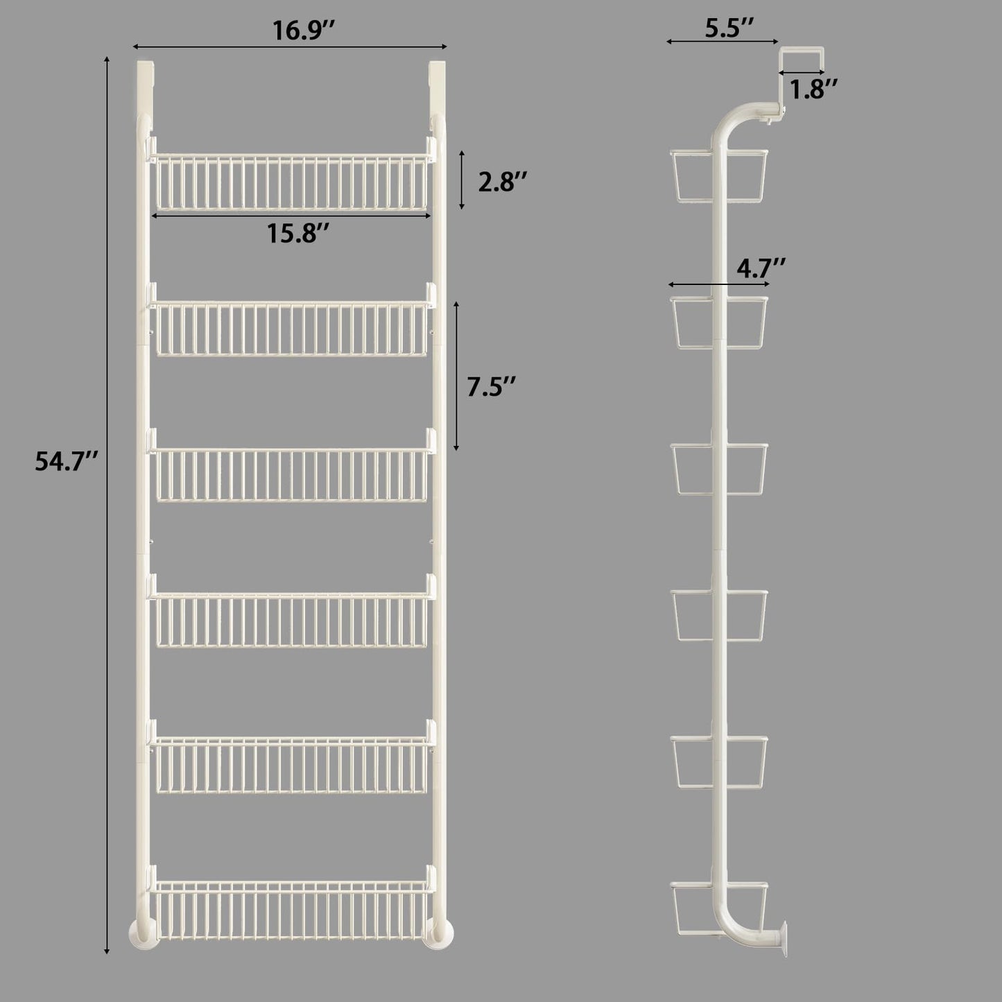 MIAOLI Over The Door Pantry Organizers and Storage, 6-Tier Spice Rack, Home & Kitchen Storage Shelves for Cabinet, Large Capacity Hanging Seasoning Organizer, Laundry Room Organization, Black