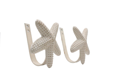 The Metal Magician Metal Nautical Starfish Curtain Holdback & Curtain Holder for Home, Bedroom & Office (Starfish Set of 2)