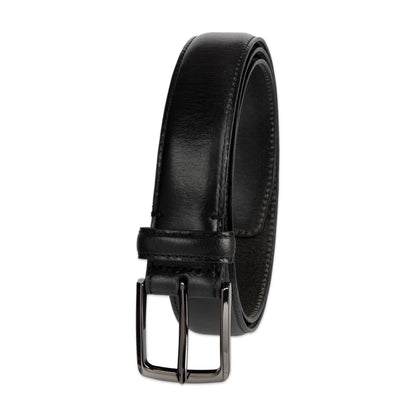 Haggar Men's Leather Dress Belt, Black, Medium