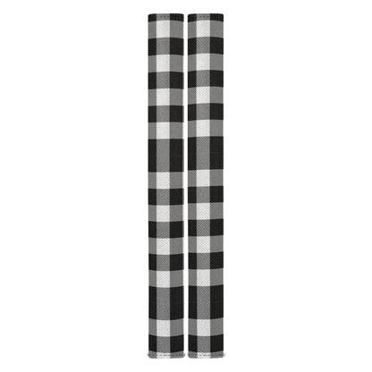 Black White Buffalo Check Refrigerator Door Handle Covers Farmhouse Tartan Kitchen Appliances Gloves For Microwave Dishwasher Fridge Door Cloth Protector 2pcs