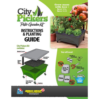 Emsco Group 2341-1HD City Picker Raised Bed Self Watering and Improved Aeration – Mobile Unit with Casters-Hunter Green Grow Box and Seed Starter