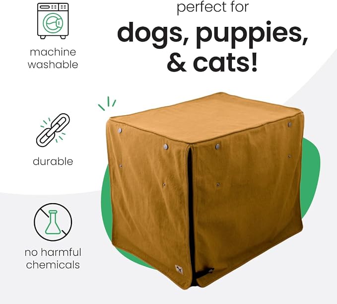 Molly Mutt Fast Car Dog Crate Cover, GOTS-Certified 100% Organic Cotton Canvas Cover for Dog or Puppy Kennel and Cage, Washable, Free of Harmful Chemicals, Medium/Large, Fits 30"x19"x21" Crate