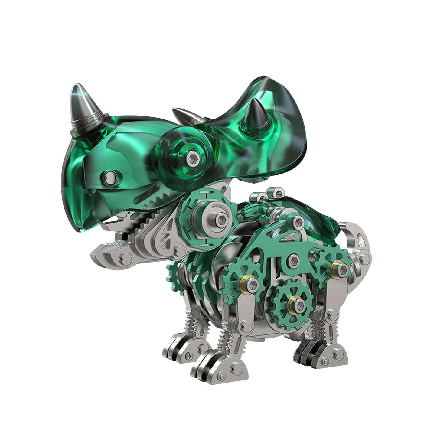 3D Metal Puzzles,3D Metal Puzzle for Adults,Mechanical Dinosaur Model Kit Triceratops,Steel 3D Puzzles Stainless Steel Ornaments for Adults Home Decor Art Craft Gifts Toys.