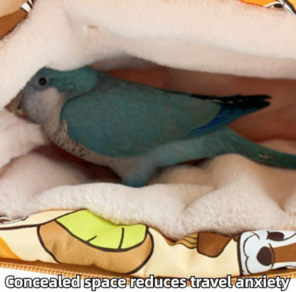 Warm Bird Carrier Bag for Winter Shoulder/Hand Bag Outdoor Portable Travel Carrier with Air Holes for Parakeets Lovebirds Conures Quarkes Caique (Yellow,Small)