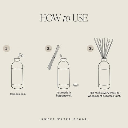 Sweet Water Decor Calm and Comfort Reed Diffuser Set | Mandarin, Ginger, Jasmine, White Tea Spa Scented Diffusers | Air Freshener | Housewarming Gift | Aromatic Stress Relief