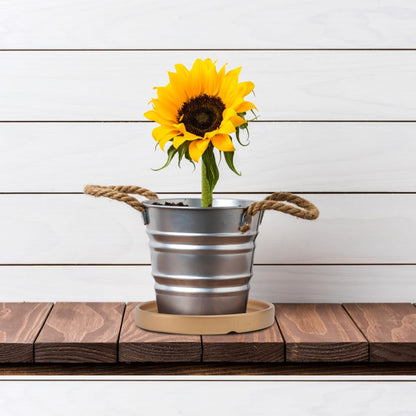 2PCS Gold Ceramic Plant Saucer 6 Inch Round Tray for Succulents, Indoor & Outdoor Plant Flower Pot Drip Tray for Water Drainage
