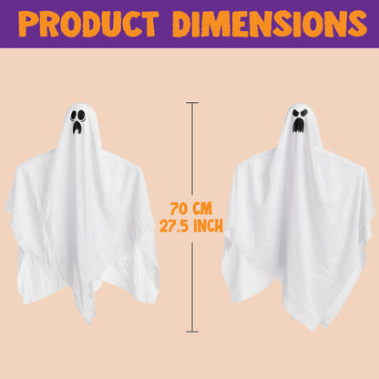 JOYIN 27.5" Halloween Hanging Ghosts Outdoor Decoration(5 Pack), Cute Flying Ghosts for Halloween Front Yard Patio Lawn Garden Party Décor and Holiday Hanging Decorations