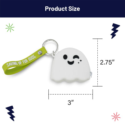GOOFBALLS Novelty Silicone Coin Purse – Cute Mini Change Holder for Coins, Cash & Small Essentials – Soft Pocket Pouch for Kids, Teens & Adults – Keychain & Bag Accessory, Ghost