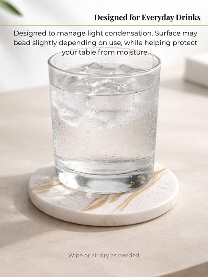 Zelora Absorbent Stone Coasters Set of 6 with Holder – Diatomite Drink Coasters for Cups & Table Protection, Modern Coffee Table, Office Desk & Bar Decor, Outdoor Patio Use, Gift-Ready