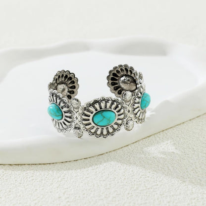 BUBGDYFO Boho Western Statement: Turquoise Cuff Bracelet for Women - Ideal for Music Festivals, Adjustable Cowgirl Country Concerts & Daily Wear Gift