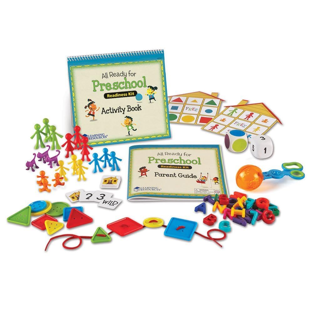 Learning Resources All Ready For Preschool Readiness Kit - 60 Activities Set, Ages 3+, Kindergartner Preparation Kit, Preschool Homeschool Curriculum