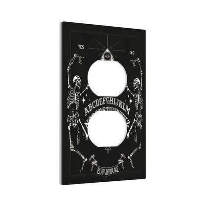 Decorative Dark Skull Gothic Skeleton Duplex Wall Plate 1-Gang Receptacle Outlet Cover Cool Halloween Funny Hippy Mystic Eyes Lovers Aesthetic Electrical Light Faceplate Switch Plate Covers