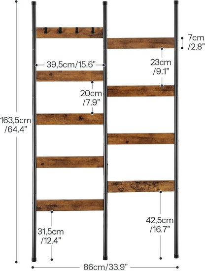 HOOBRO Towel Rack and Blanket Ladder, Blanket Holder for Living Room, Bathroom BF03LB01-BF17CJ01