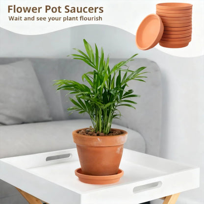 Ntwoiee 12 Pack Terracotta Pot Plant Saucer, 4.5 Inch Round Terra Cotta Planter Saucers for Flower Pot with Drainage Hole, Small Clay Planter Drip Trays for Indoor, Outdoor Plants
