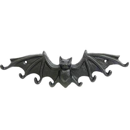Womeet Coat Hooks Wall Mounted, Rustic Bat Key Hook Holder, Heavy Duty Decorative Black Wall Hooks for Mudroom, Towels, Hat Rack, Purse Hooks, Cast Iron Decorative ‎Antique Black Hooks