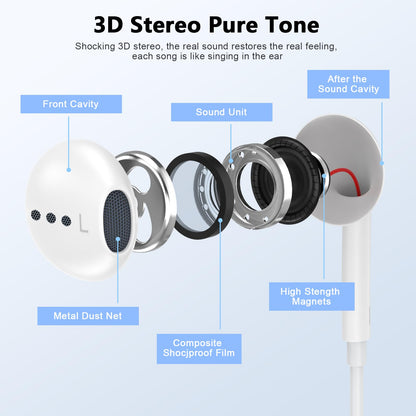 2 Pack USB C Headphones for iPhone 17 16 15, Type C Earphones with Microphone & Remote Control Noise Cancelling Wired Earbuds USB C for iPhone 17 16 15 Pro Max, iPad Pro, Galaxy S25 S24 Ultra, Pixel 9