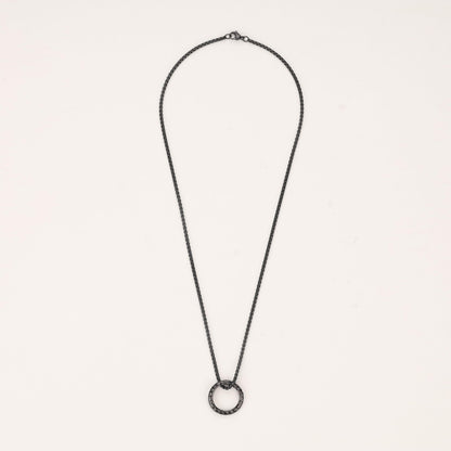 GAVU Black Ring Keeper Necklace for Men, Stainless Steel Ring Holer Necklace 24"