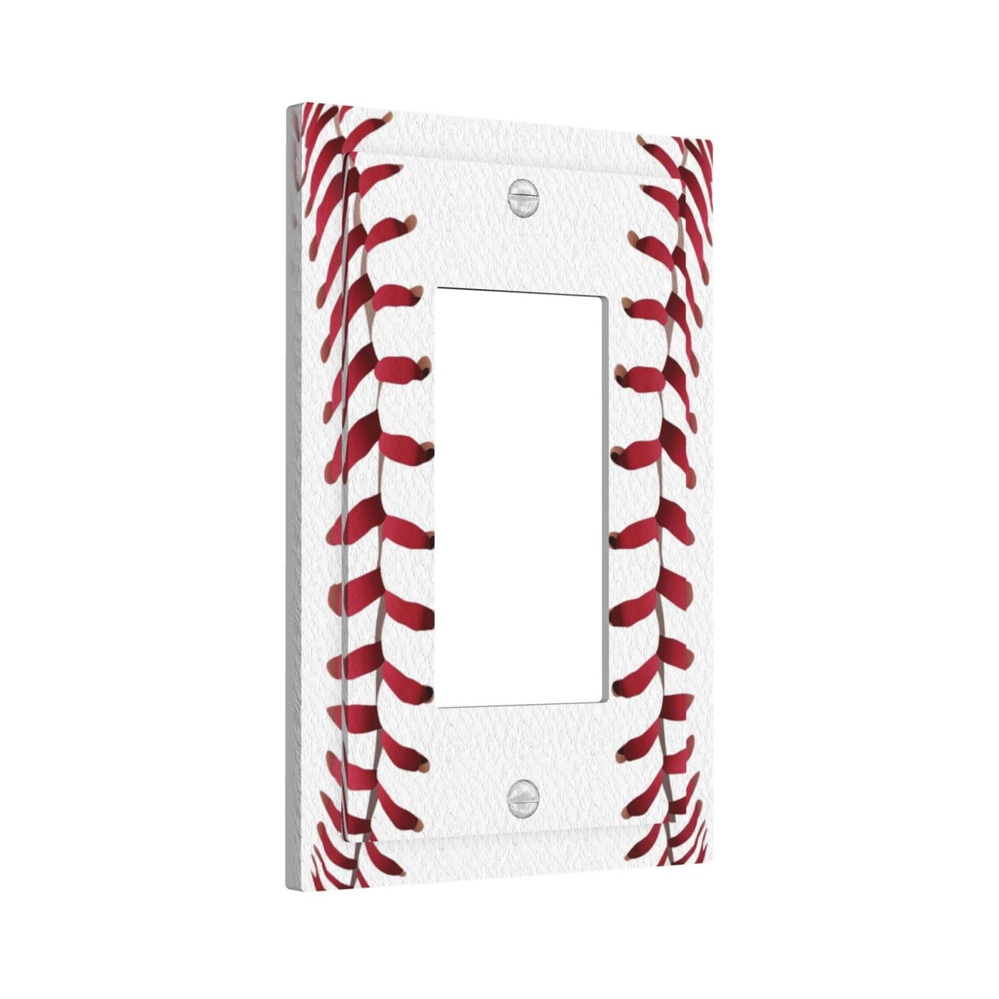 Spshian Outlet Covers Baseball Sports Cool Red White 1 Gang Light Switch Cover Plate Single Rocker Switch plate Covers Decorative Wall Plates Electrical GFCI Receptacle for Bathroom Bedroom Decor