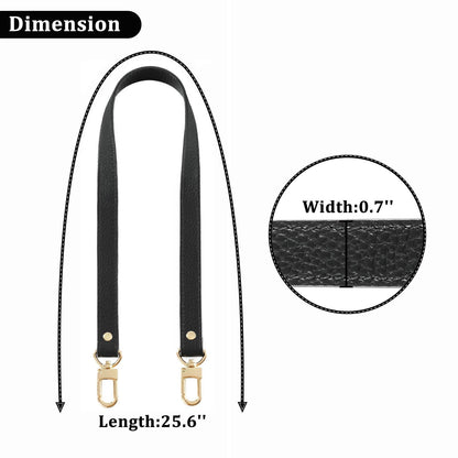 VanEnjoy 26 Inch Full Grain Leather Replacement Hand Strap for Handbag Shoulder Bag Purse(Black)