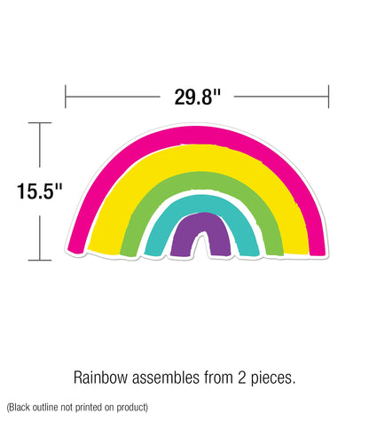 Carson Dellosa Kind Vibes 75 pc Bundle Motivational Bulletin Board Set, Poster, Rainbow, and Heart Cutouts with Positive Affirmations, Classroom Decor