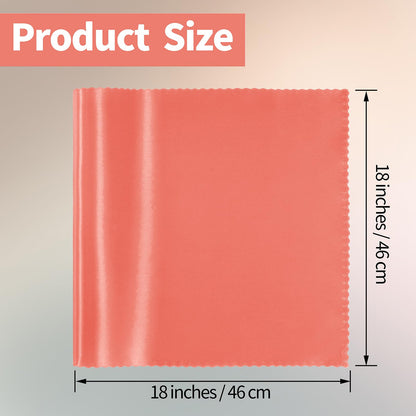 Manyshofu 20 Pieces Coral Satin Scalloped Napkins - 18x18 Inches Satin Cloth Napkins, Square Fabric Napkin Set - Elegant & Smooth Table Napkins for Wedding Dinner Party Banquet Restaurant