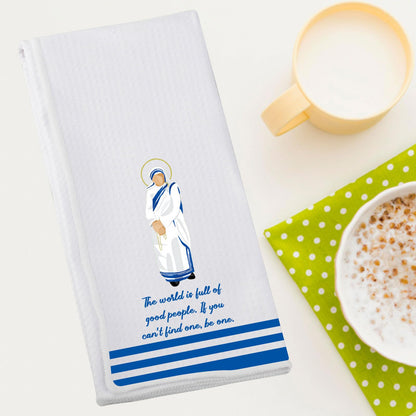 G2TUP Mother Teresa Kitchen Towels Mother Teresa Dish Towels Mother Teresa Tea Towels Saint Mother Teresa Gifts (The World is)