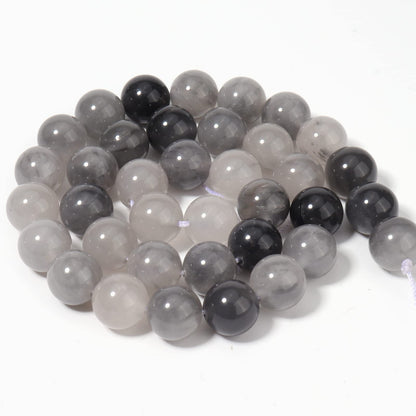 60pcs 6mm Natural Cloudy Quartz Crystal Gemstone Beads Energy Healing Crystal Round Loose Stone Beads for Jewelry Making, DIY Bracelets Necklaces