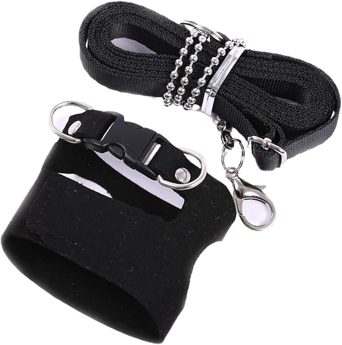 3 Pack Squirrel Harness and Leash Set - Adjustable Traction Rope Strap Anti-Biting Chain,Small Animal Training Walking Vest Leash for Squirrel Gerbil Chinchilla Rat (Brown)