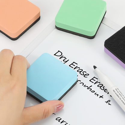 MaxGear Whiteboard Erasers Magnetic, 36 Pack Mini Dry Erase Erasers for Chalkboard, Strong Cleaning White Board Erasers Bulk for Office Classroom, Magnetic Backing, 6 Macaron Color, 2 x 2 x 0.6 Inch