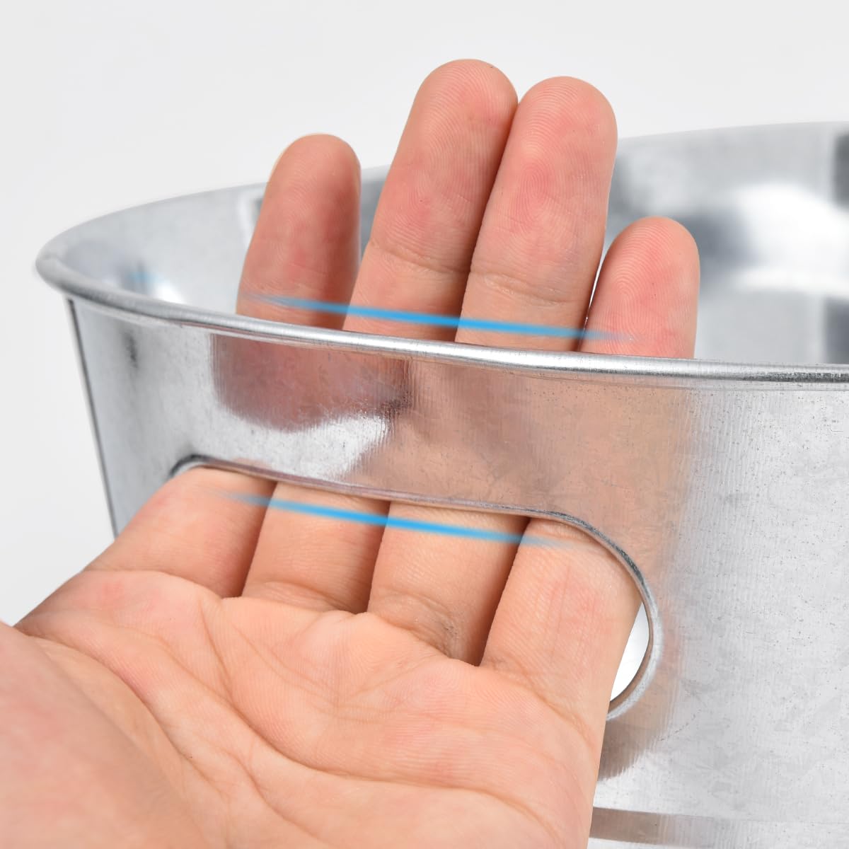 OBTANIM 4 Pack 4 Gallon Galvanized Ice Buckets Metal Champagne Drink Cooler Storage Ice Tub with Handles for Beer Cocktails Wine Beverage Home Parties Bar Cooling Supplies