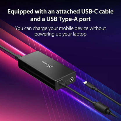 j5create USB Type C PD 100W Fast Charger for MacBook Pro, Chromebook, Laptop, Notebook, Tablet, Android, and iOS Smartphones (JUP2290)
