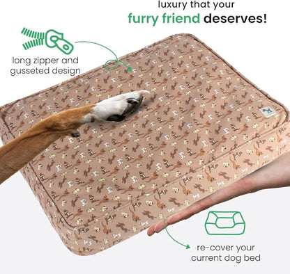 Molly Mutt Medium to Large Dog Bed Cover - Daysleeper Print - Measures 27”x36”x5’’ - 100% Cotton - Durable - Breathable - Sustainable - Machine Washable Dog Bed Cover