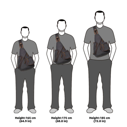 KL928 Canvas Sling Bag - Casual Crossbody Shoulder Daypack Rucksack Backpack for Men Women, Black