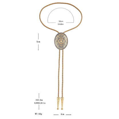 GelConnie Bolo Tie for Women Gold Leather Cord Handmade Floral Bolo Tie For Men Cowboy Necklace Gold Jewelry for Men Western Ties