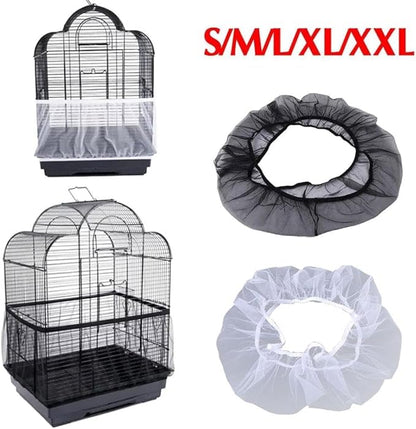 1Pc Black Small Bird Cage Cover,Small Birdcage Seed Catcher Guard Net Cover,Nylon Pet,Airy Gauze Birdcage Accessories Mesh Net,Dust,Bonsai Protection Pet Supplies