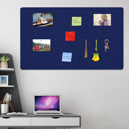 Large Bulletin Board, 60 X 36 inches Cork Board with 30 Pushpin, 5' x 3' Felt Cork Board Notice Pin Board, Self-Adhesive Vision Board Mood Board Foldable Photo Board for Wall - Dark Blue