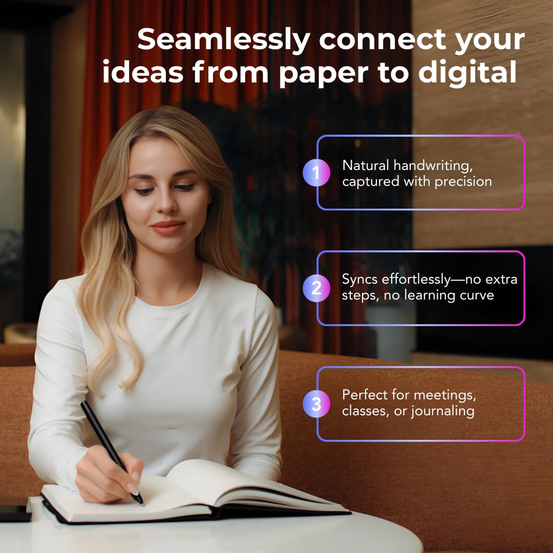 XNote Smart Pen & Notebook Starter Set – AI-Powered Digital Note Taking, Real Paper Writing Syncs to App, Bluetooth Smart Notebook, 17-Hr Battery, Official Bundle with 5 Ink Refills