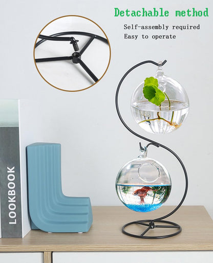 Maibloln Ornament Display Stand Hanger Rack Hook Chrismas Ornament Party Decoration Holder Air Plant Flower Pot Hanging Terrarium Home Office Decoration(S-Style)