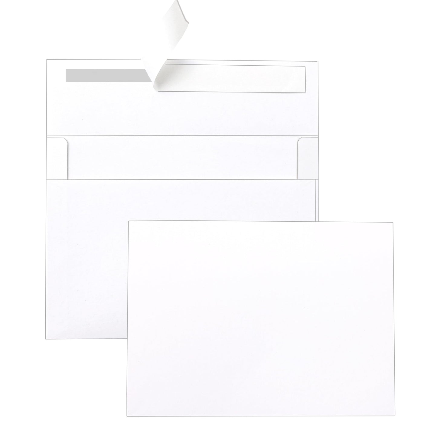 Silunkia 100 Packs White Single Panel Blank Cards and Envelopes 5 x 7 Heavy Flat Cardstock and A7 Envelopes Self Seal for Wedding Invitations, Birthday Party, DIY Greeting Cards, Graduations