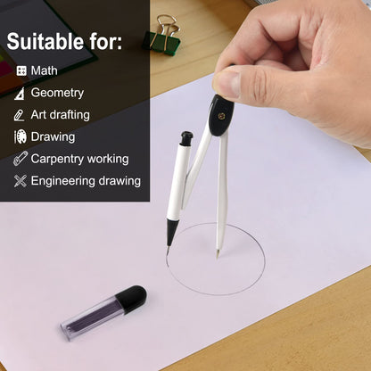 50 Packs Basic Geometry Compass In Bulk,Mechanical Pencil Desiged with Etra Lead,Student Drawing Tools Compass Math Compass Set (black and white)