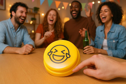 memo24 Fun Laughs Sound Push Button, 12 Hilarious Laughs, The Perfect Stress Reliever for The Office/Home/School/Surgery/etc, Ideal Gag and Practical Joke Gift.